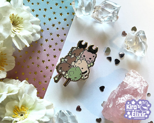 Dango Kitties - hard enamel pin