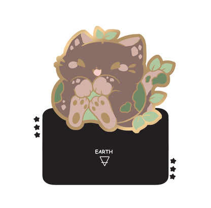 PREORDER: Astrology Kitty Trove Element Enamel Pins