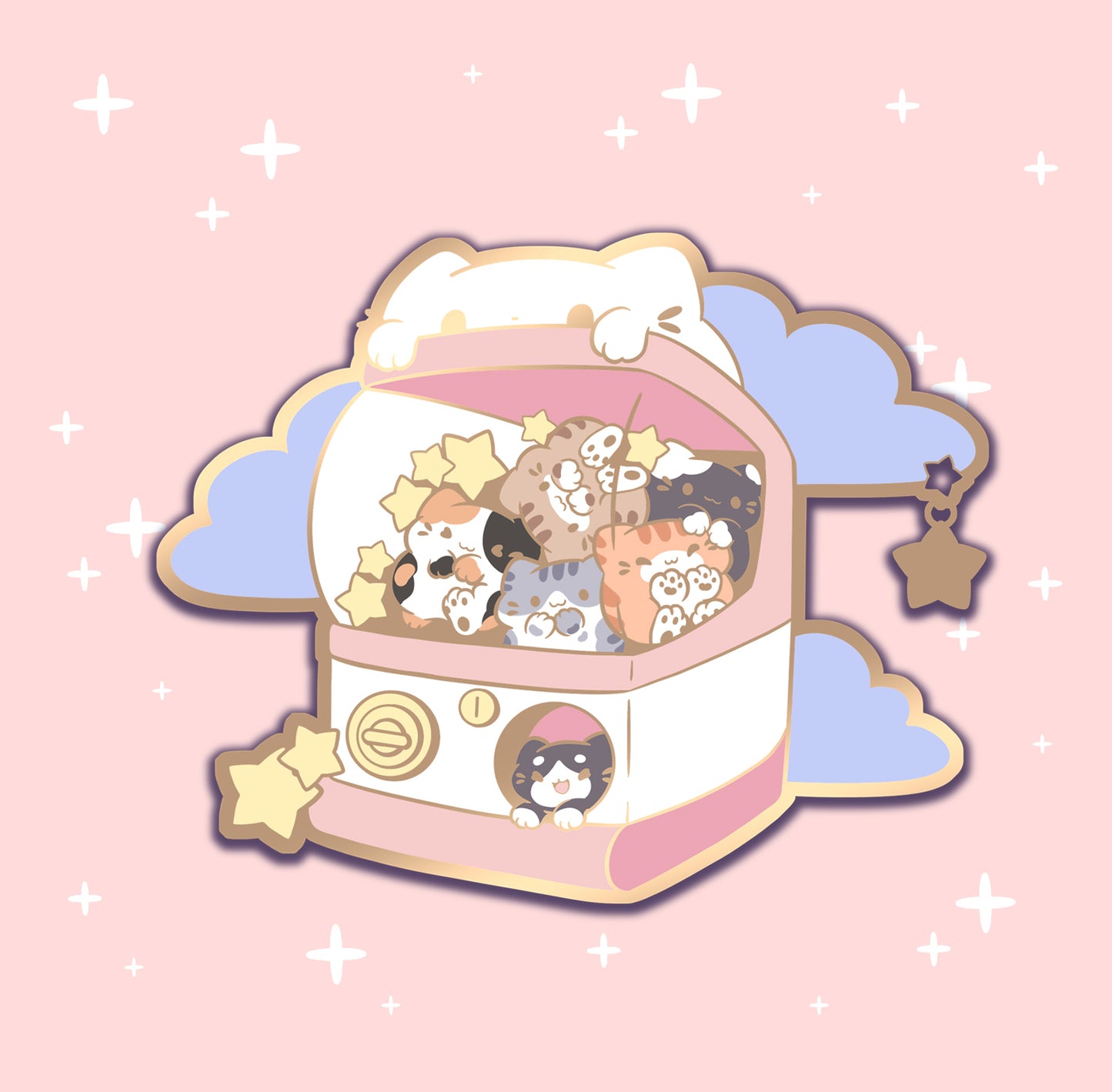 Gachapon Cats - hard enamel pin