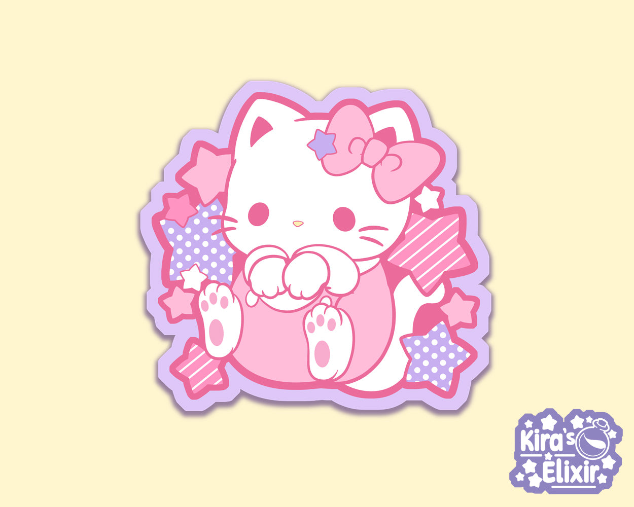 Hey Kitty Pink - vinyl sticker