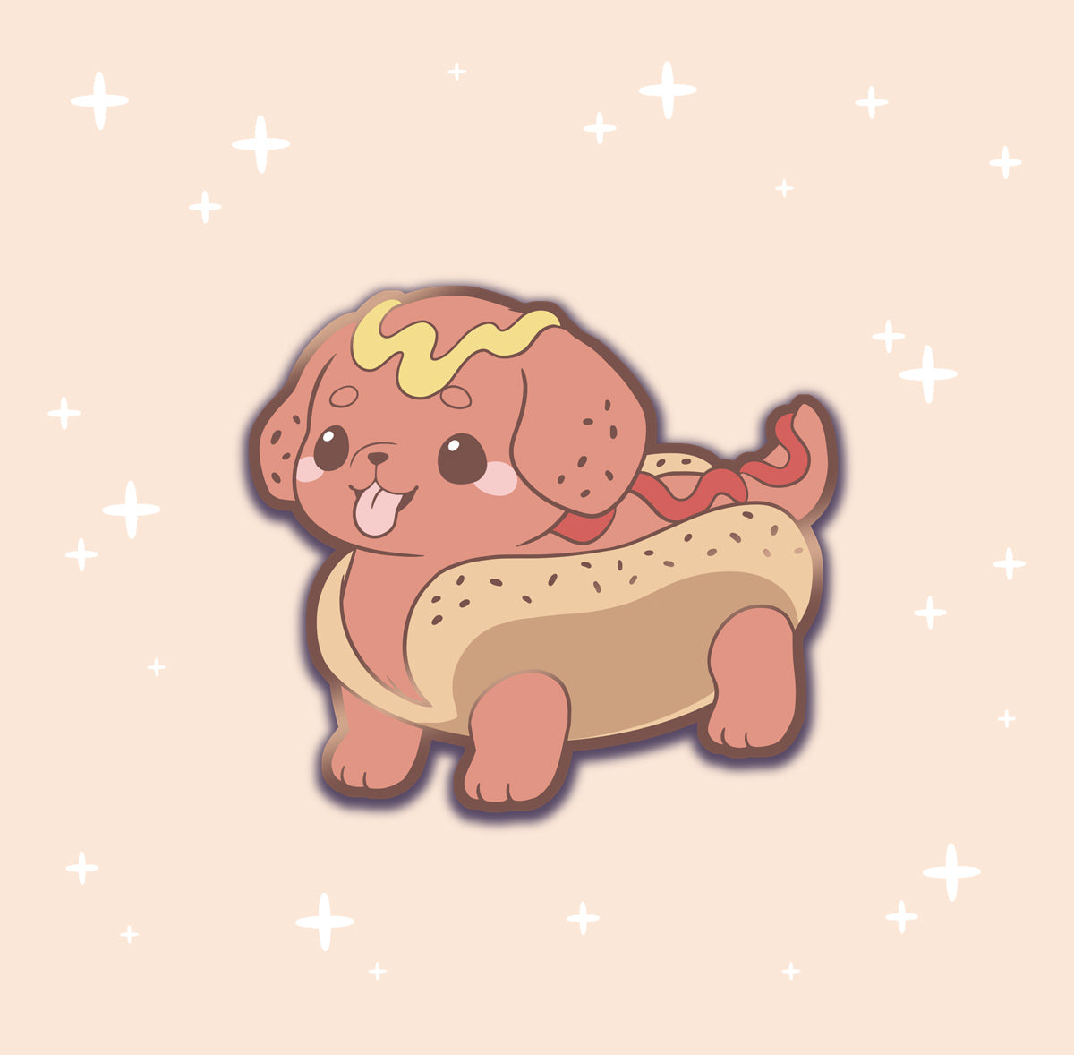 Hotdog Dachshund - hard enamel pin