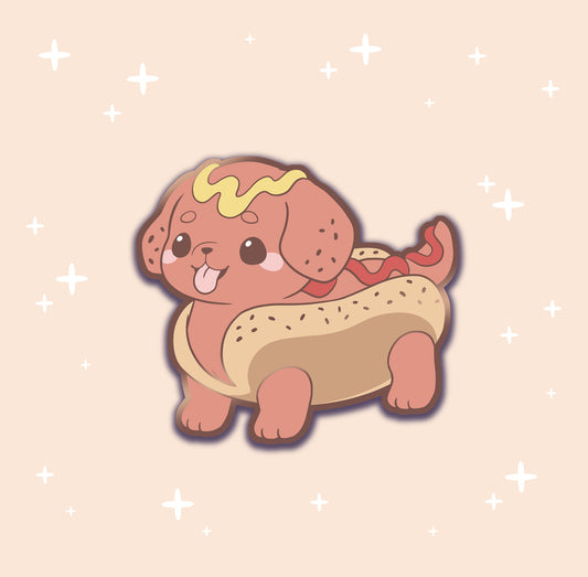 Hotdog Dachshund - hard enamel pin