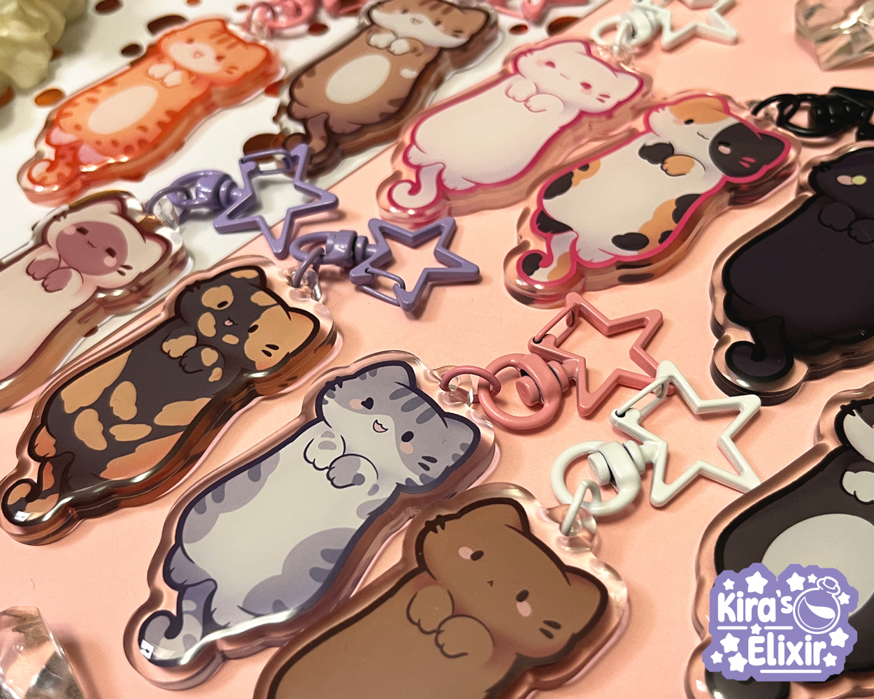 Long Kitties - Acrylic Keychains