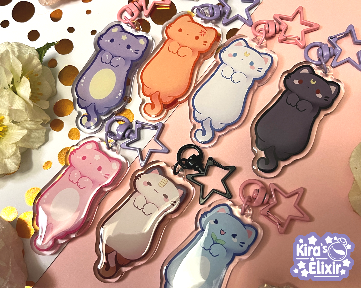 Long Kitties - Acrylic Keychains