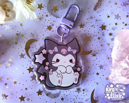 Kuro Kitty - acrylic keychain