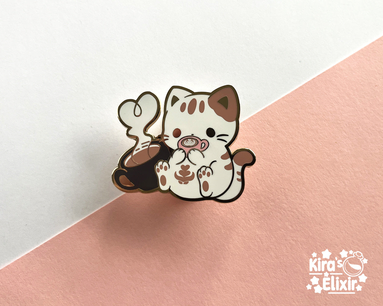 Latte Kitty - hard enamel pin