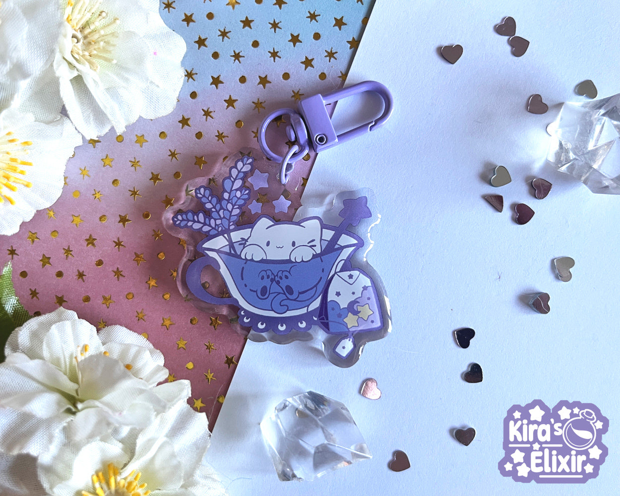 Lavender Tea - acrylic keychain