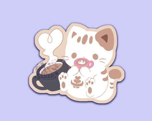 Latte Kitty - vinyl sticker