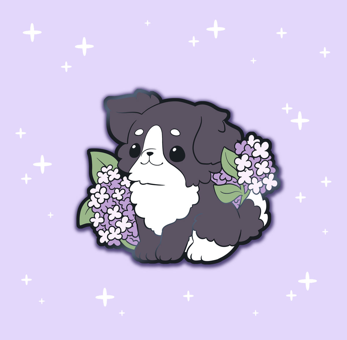 Lilac Collie - hard enamel pin