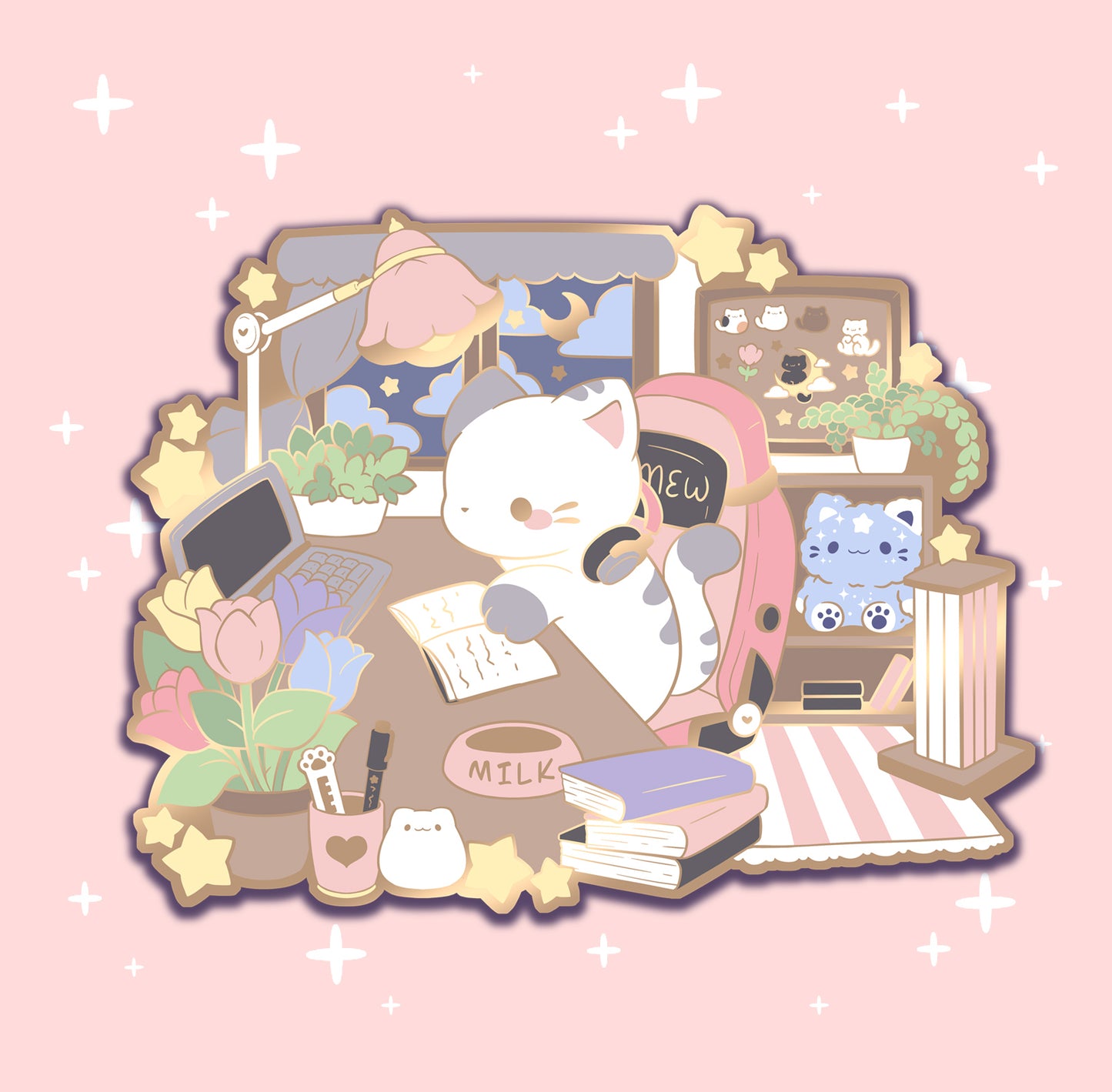 Lofi Kitty - hard enamel pin