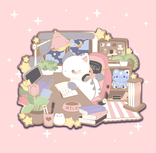 Lofi Kitty - hard enamel pin