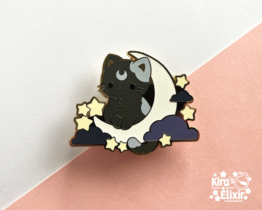 Lunar Kitty - hard enamel pin