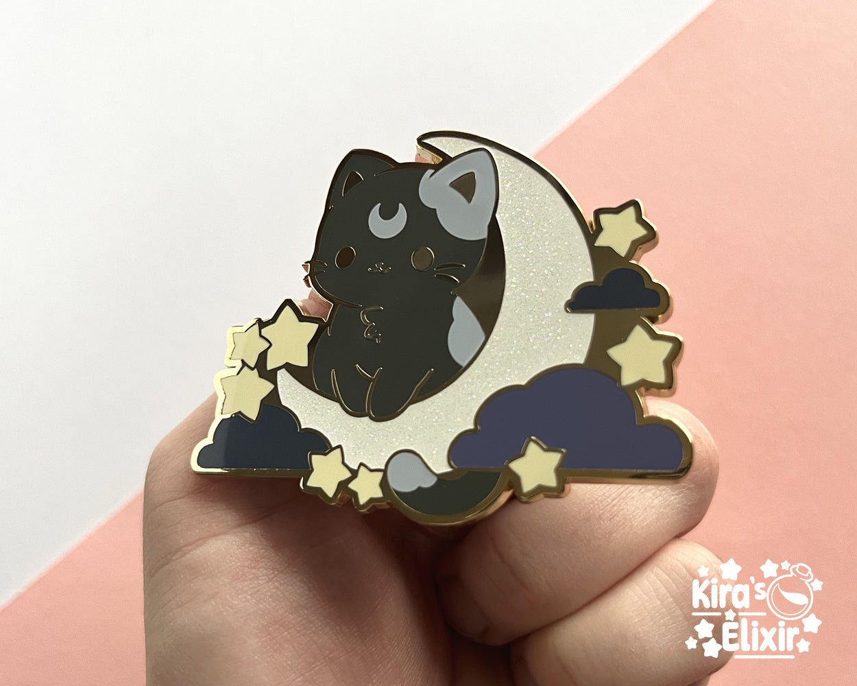 Lunar Kitty - hard enamel pin