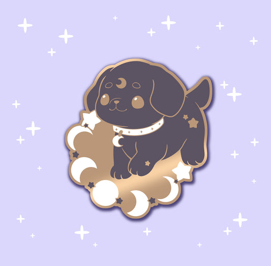 Lunar Labrador - hard enamel pin