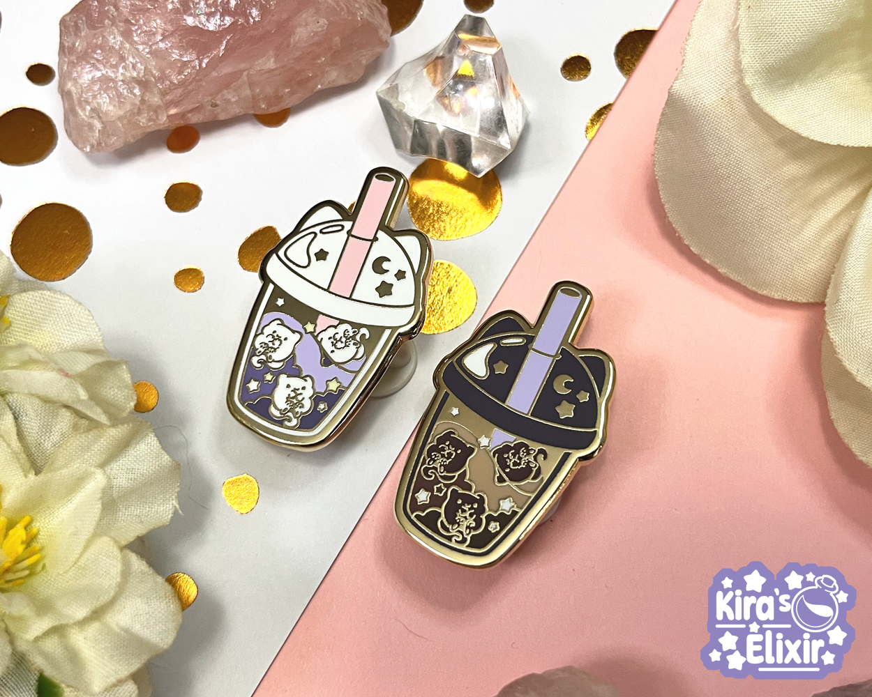 Milk Tea Kitties - hard enamel pin