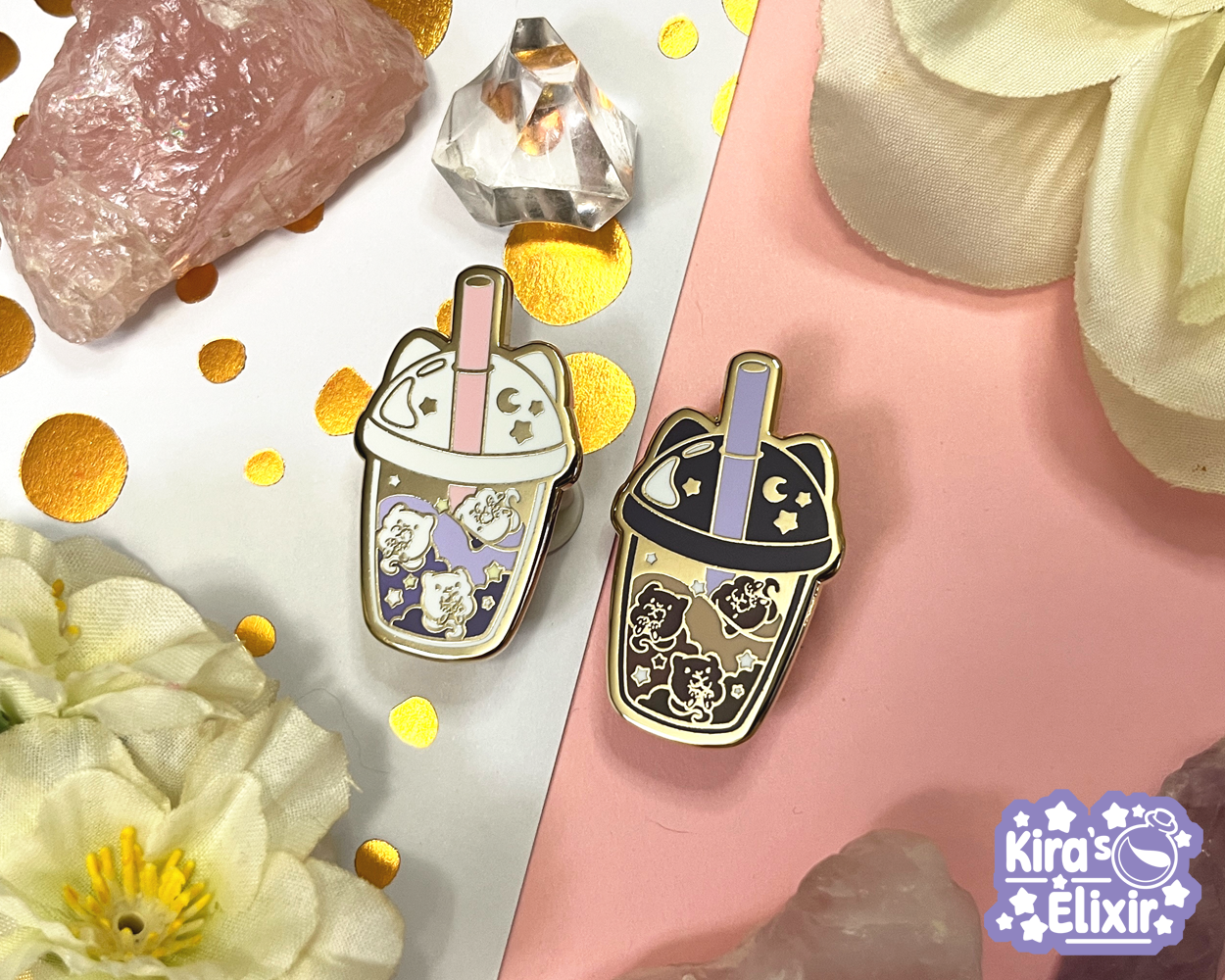 Milk Tea Kitties - hard enamel pin