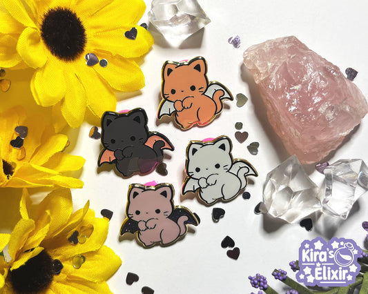 Mini Bat Kitties - hard enamel pin