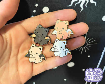 Mini Bat Kitties - hard enamel pin