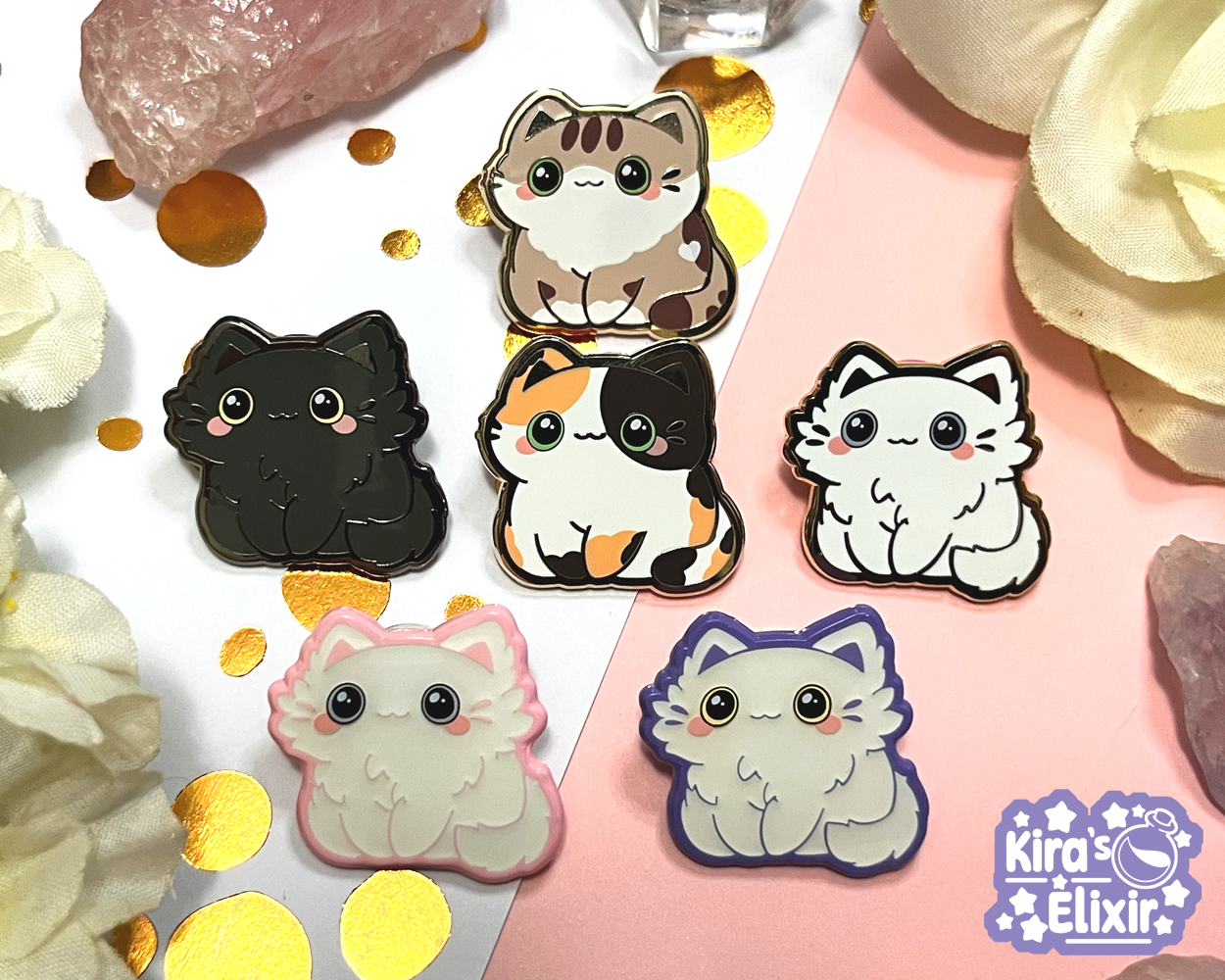 Chonky Mini Kitties - hard enamel pin