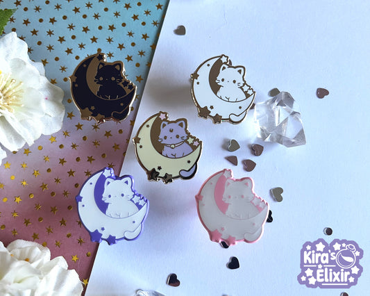 Mini Moon Kitties - hard enamel pin