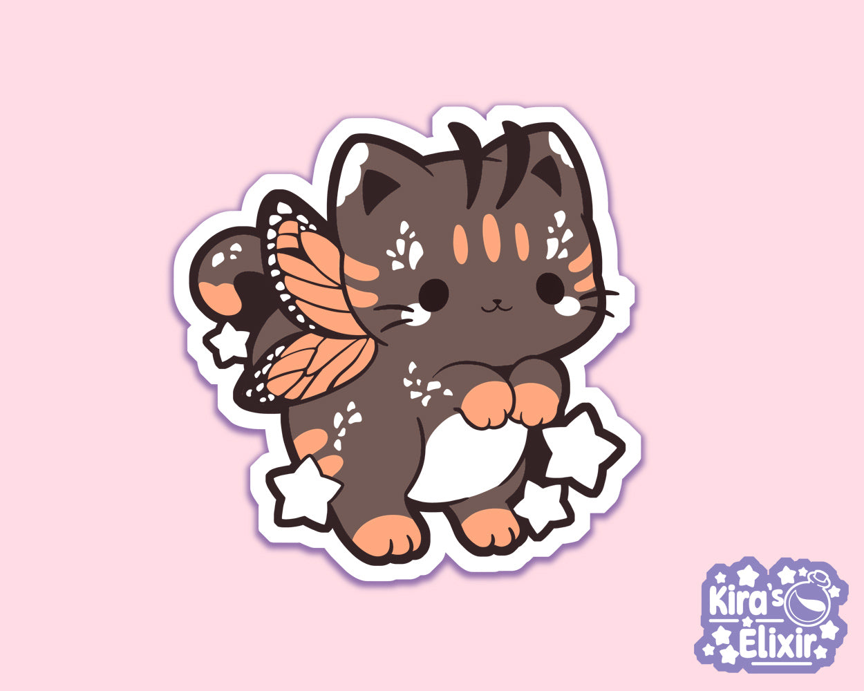 Monarch Kitty - vinyl sticker