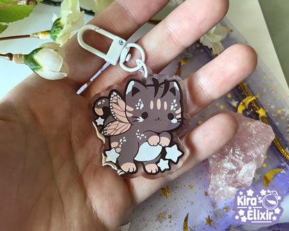 Monarch Kitty - acrylic keychain