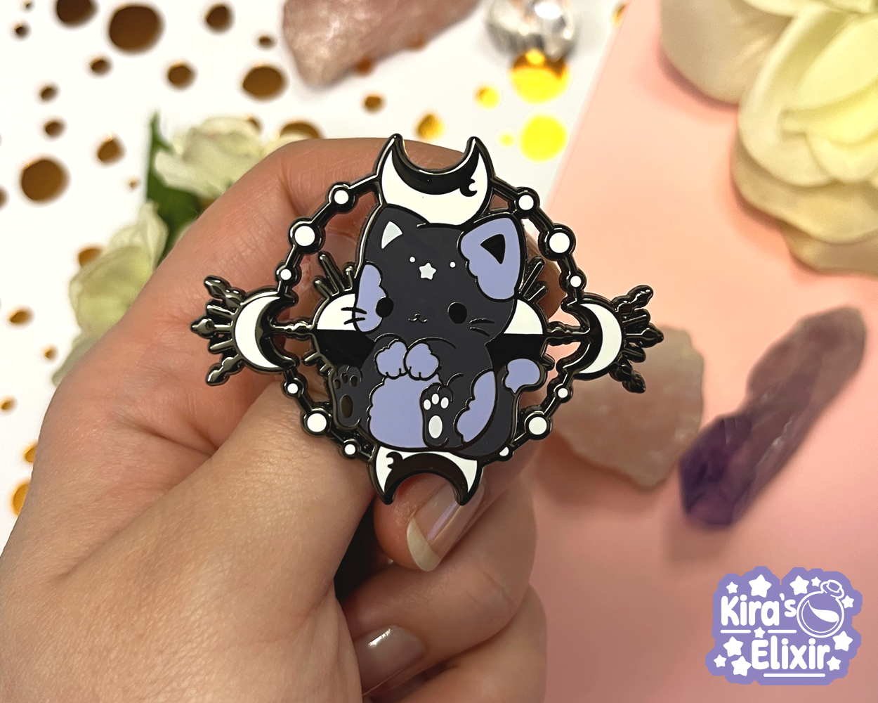 Moon Phase Kitty - hard enamel pin