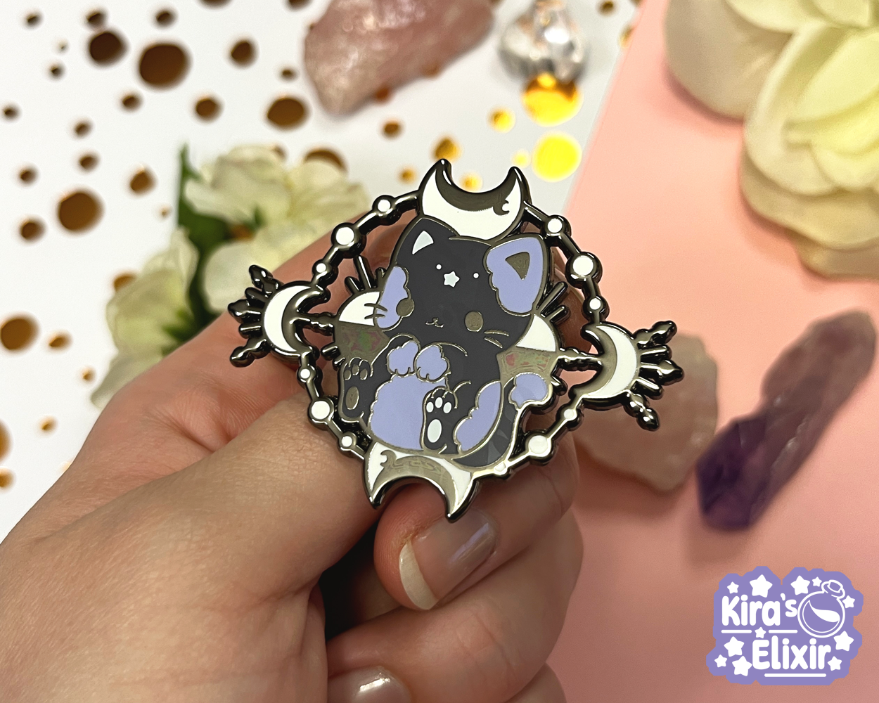 Moon Phase Kitty - hard enamel pin