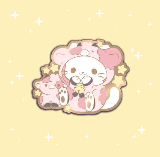 Cow Dressup - hard enamel pin