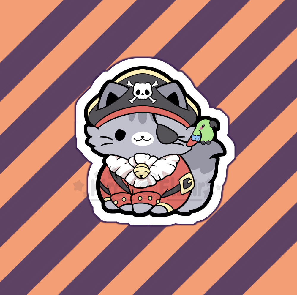 Pirate Kitty - vinyl sticker