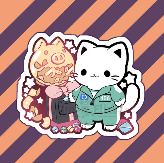 Squid Game Kitty - vinyl sticker