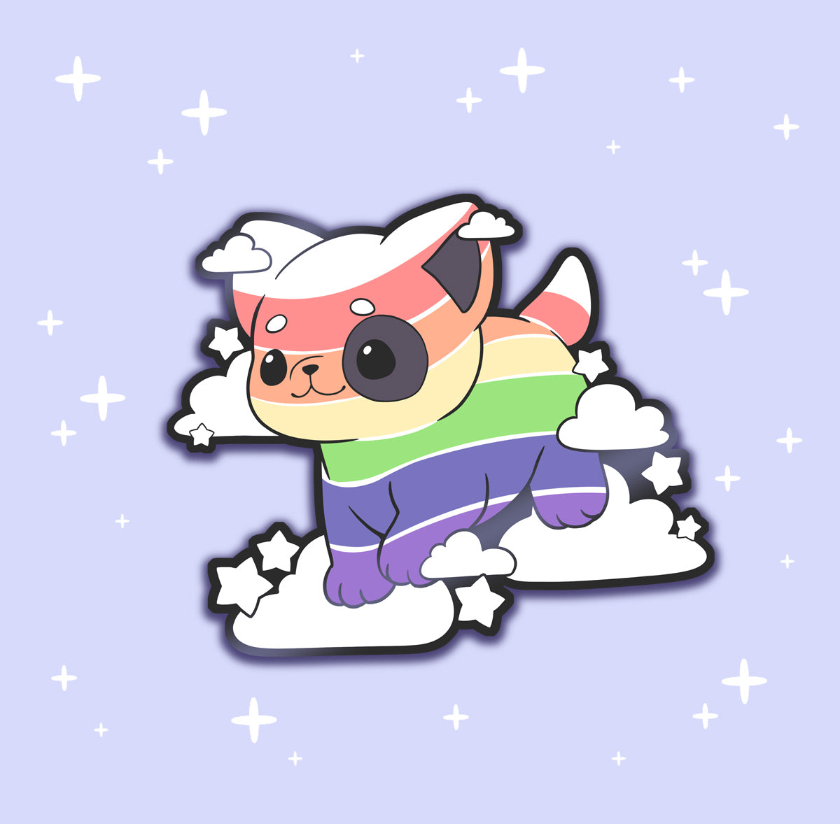 Rainbow Terrier - hard enamel pin