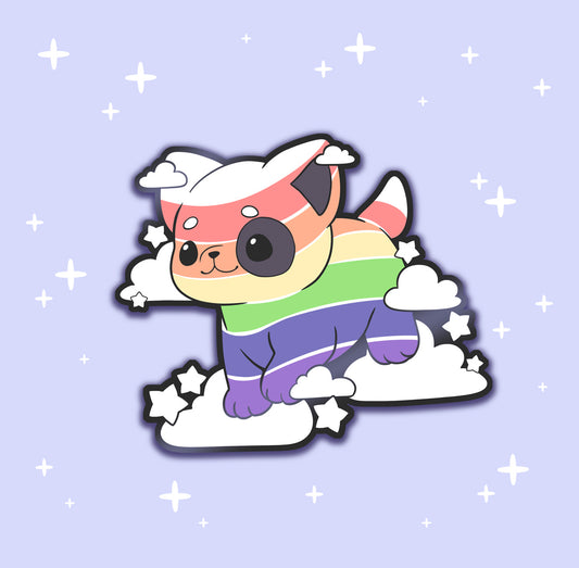 Rainbow Terrier - hard enamel pin