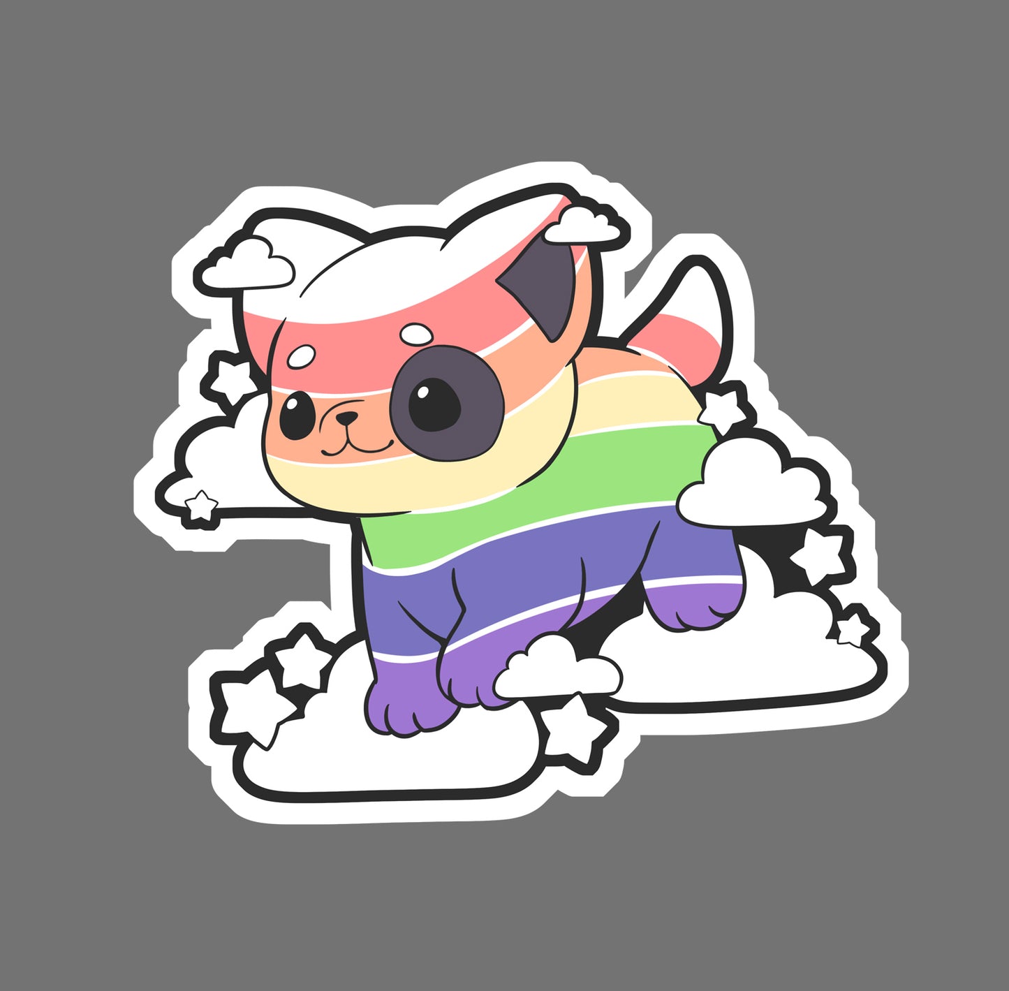 Rainbow Terrier - vinyl sticker