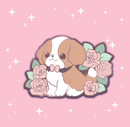 Rose Spaniel - hard enamel pin