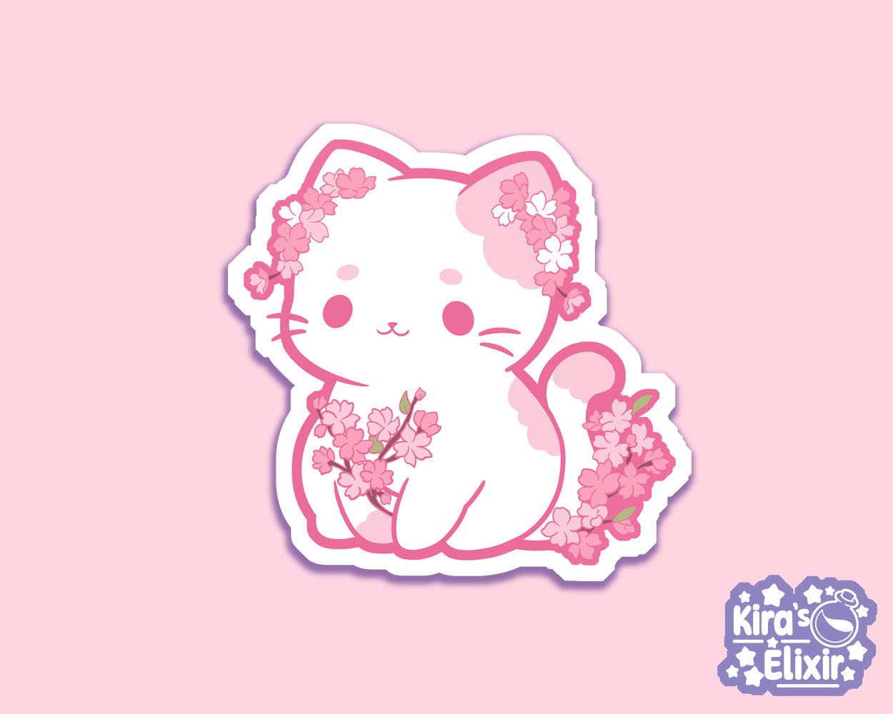 Sakura Kitty - vinyl sticker