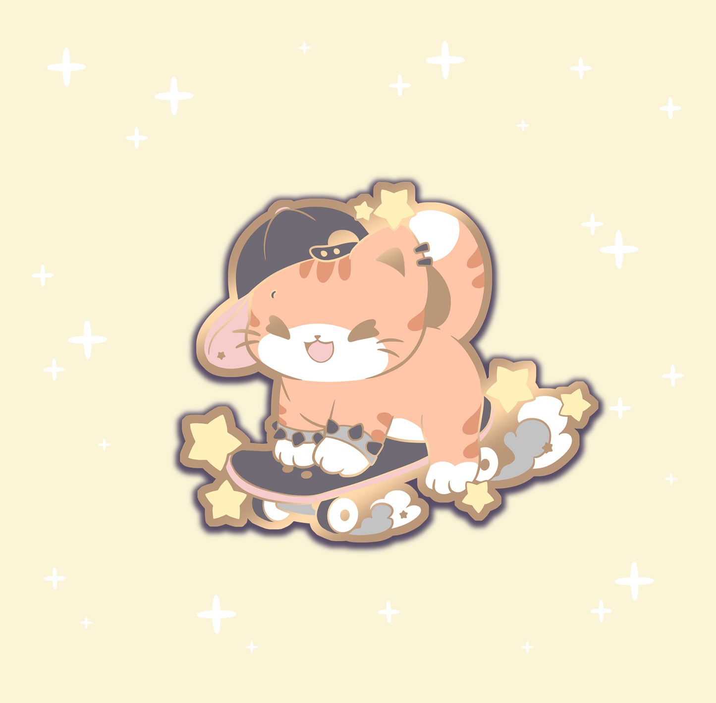 Skater Cat - hard enamel pin