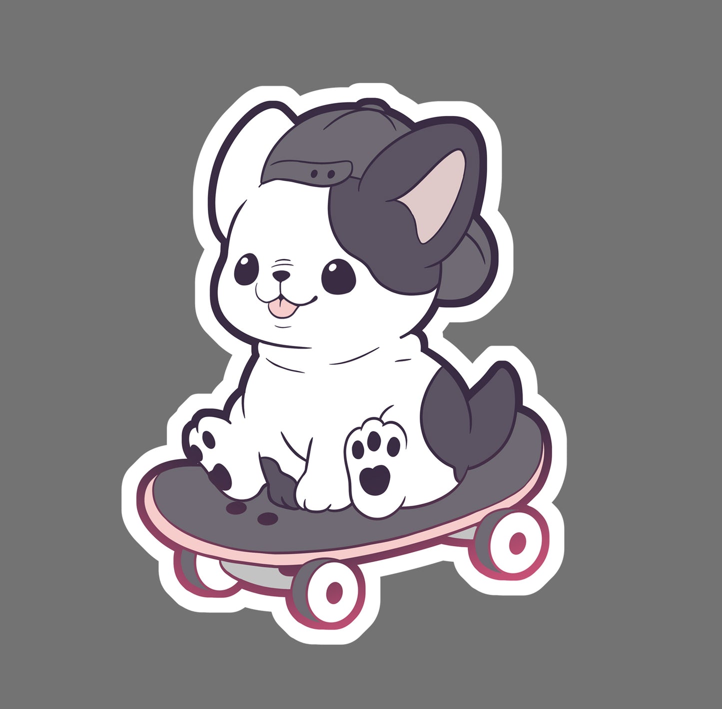 Skater Bulldog - vinyl sticker