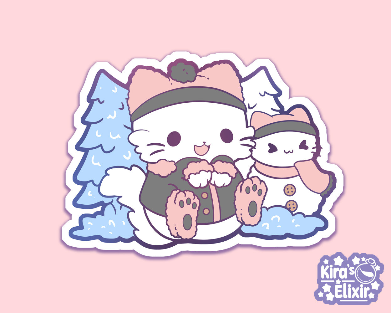 Snow Play Kitty - vinyl sticker