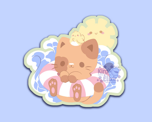 Summer Kitty - vinyl sticker