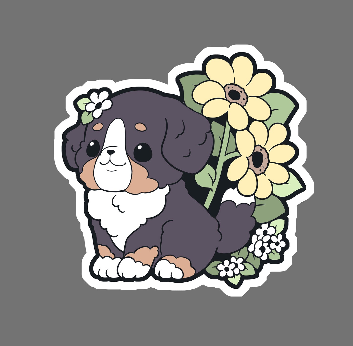 Sunflower Mountain Dog - vinyl sticker