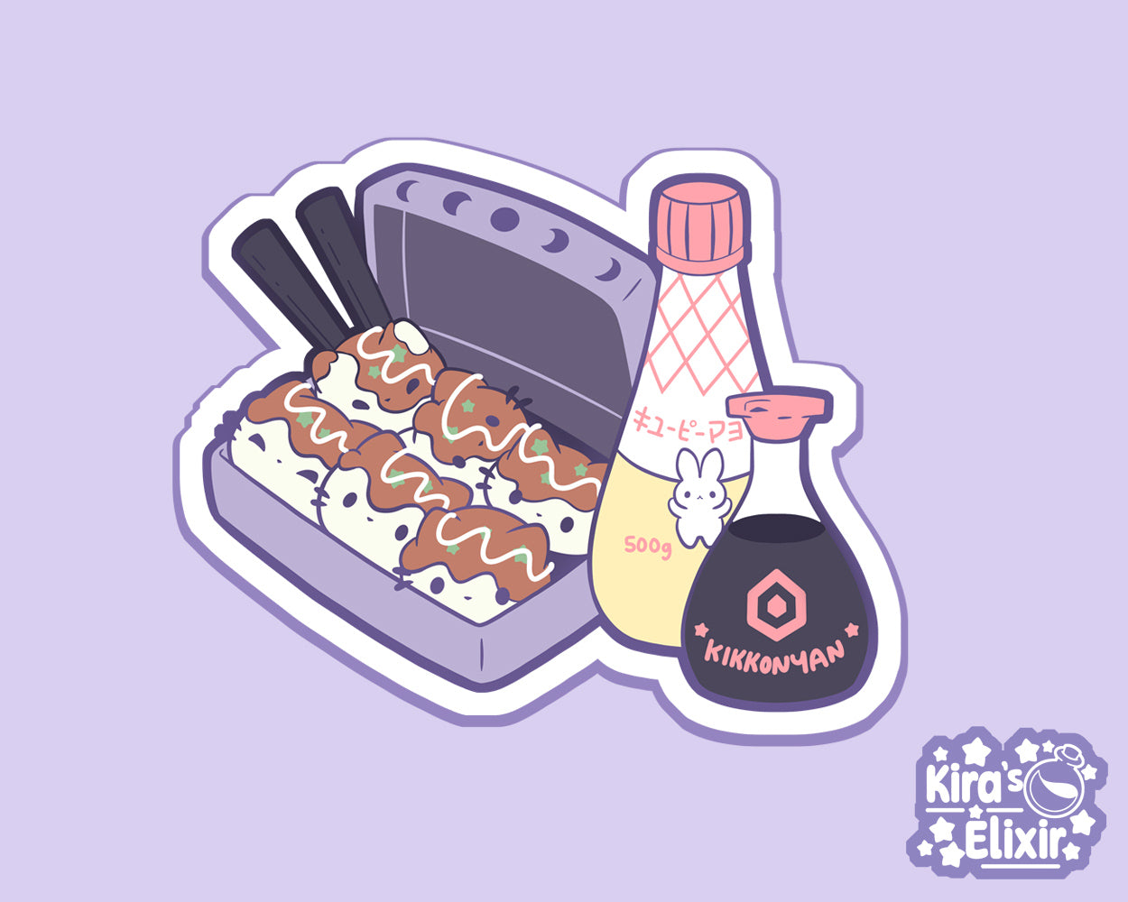 Takoyaki Kitties - vinyl sticker