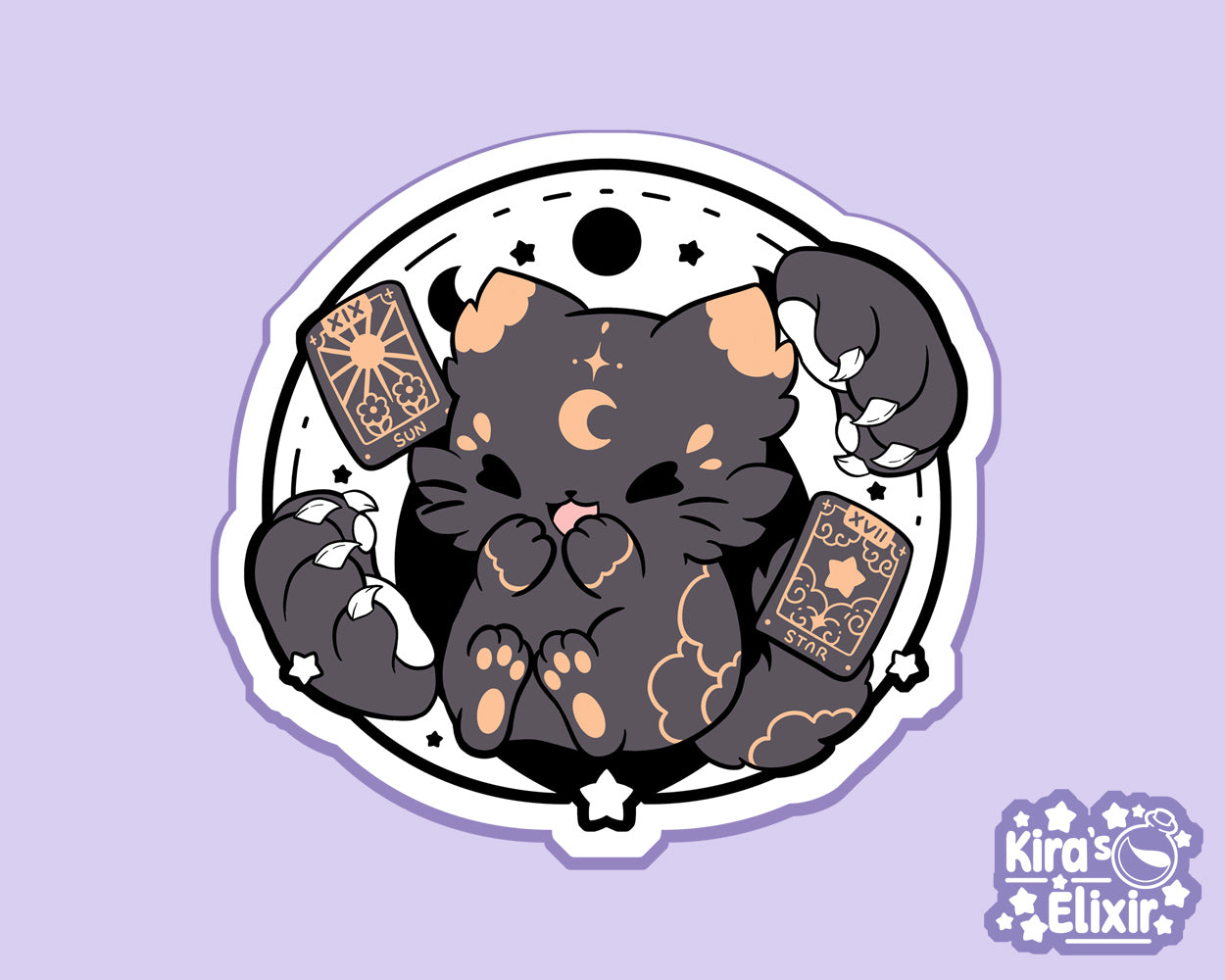 Tarot Kitty - vinyl sticker