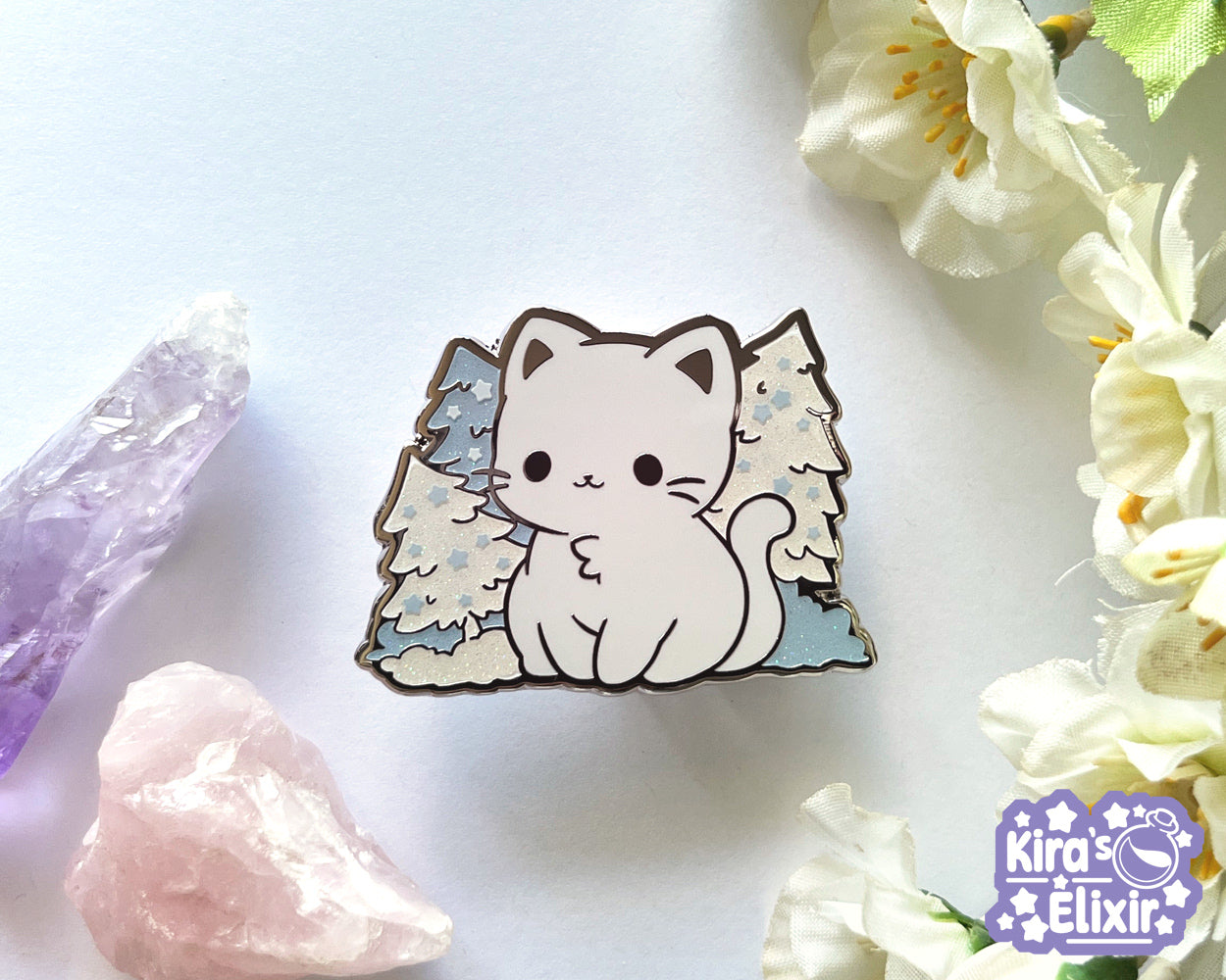 Winter Kitty - hard enamel pin